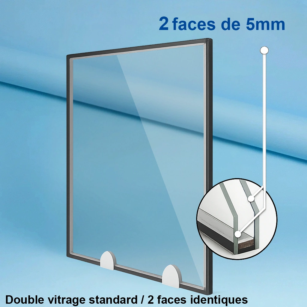 Double vitrage : 2 faces identiques de 5mm